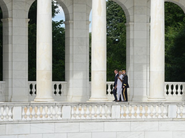 Prime Minister of the Republic of India lays wreath, honors fallen at Arlington National Cemetery