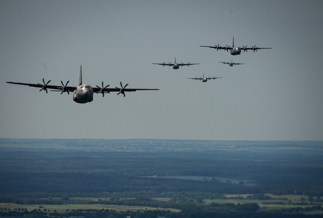 U.S. Air Force C-130J Hercules formation