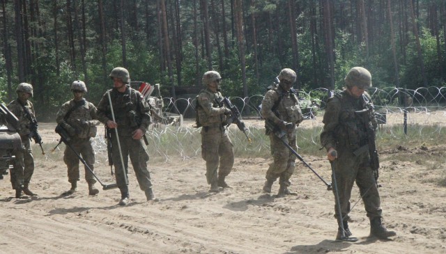 10th Engineer Battalion breaches obstacles with their Polish Allies