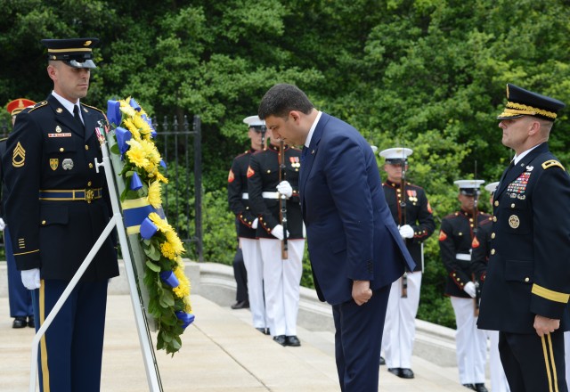 Ukrainian Prime Minister honors America's fallen