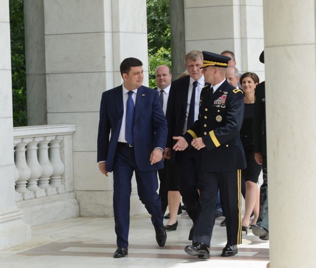 Ukrainian Prime Minister honors America's fallen