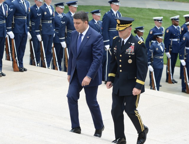 Ukrainian Prime Minister honors America's fallen