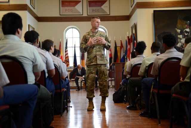 SMA talks with JROTC cadets