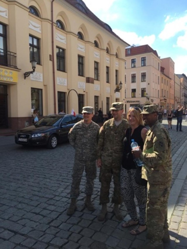 10th AAMDC Soldiers mingling with the locals in Torun