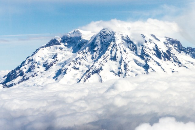 Mount Rainier from a Black Hawk