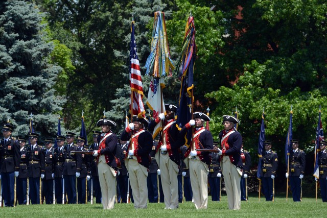 Full honor arrival ceremony for Secretary of the Army Eric K. Fanning, June 20, 2016