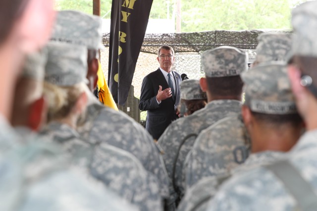 Defense secretary observes, mentors future leaders at Cadet Summer Training