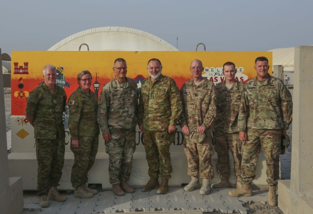 Anglican Bishop to the Australian Defense Force poses with US Army Chaplains