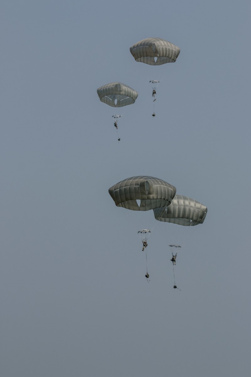 Multinational paratroopers earn foreign jump wings during exercise