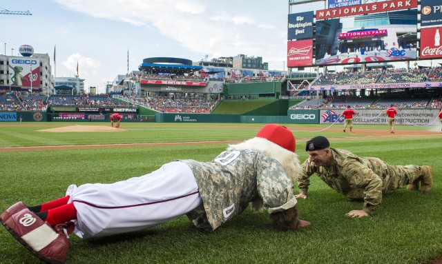Army salute at Washington Nationals Ballpark