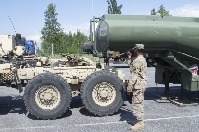 Refuel in the Baltics: 515th Transportation Company goes cross country