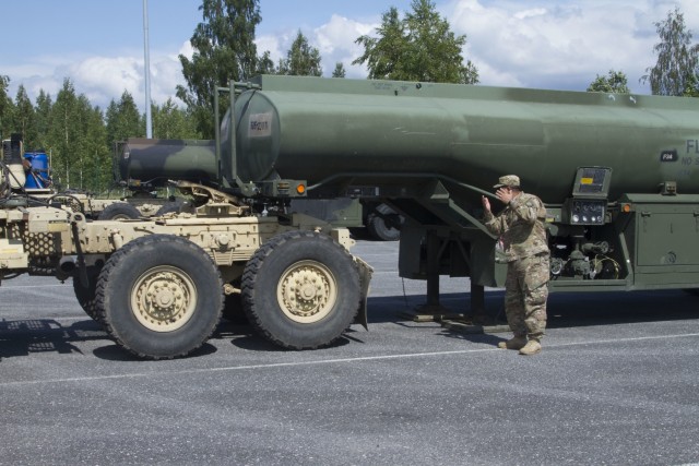 Refuel in the Baltics: 515th Transportation Company goes cross country