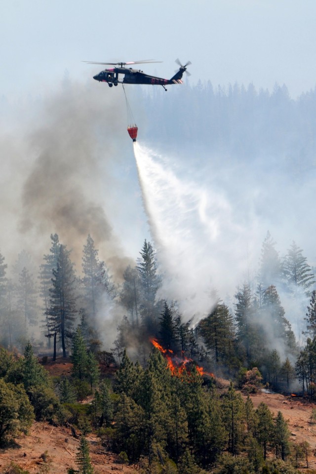 California Guard assisting with firefighting operations at two sites