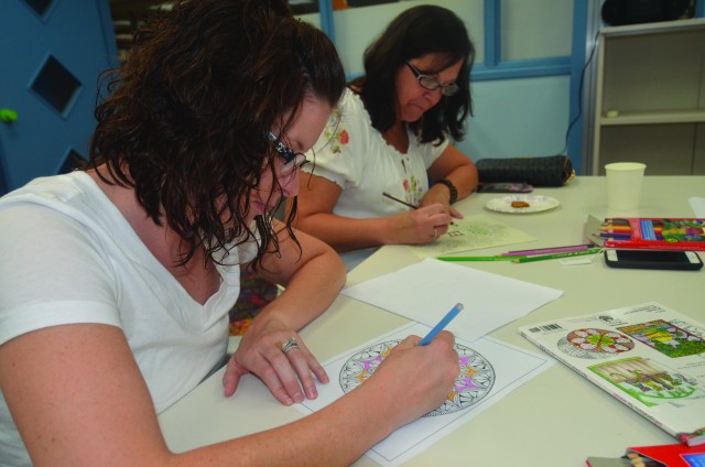 Stress relief through adult coloring program