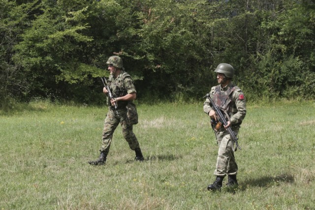 Turkish soldiers and Serbian Armed Forces conduct more than just a routine patrol