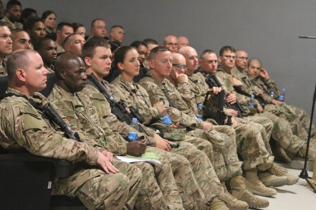 Enlisted town hall meeting with the 518th RSSB