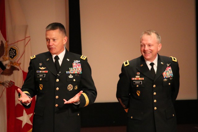Gen. Daniel Allyn, Army Vice Chief of Staff, and Maj. Gen. Doug Gabram, AMCOM Commander