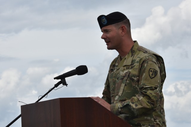 New NATO Brigade commander speaks at change of command ceremony