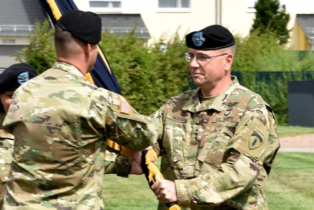 Passing of the colors at NATO Brigade change of command