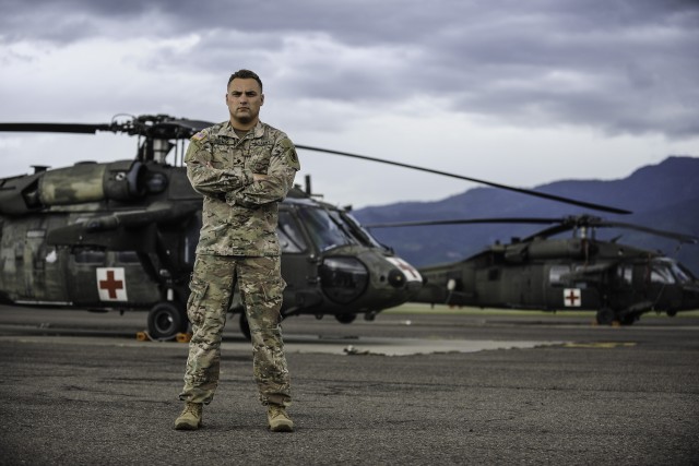 U.S. Army Spc. Tyler Holman, a combat medic, 1st Battalion, 228th Aviation Regiment