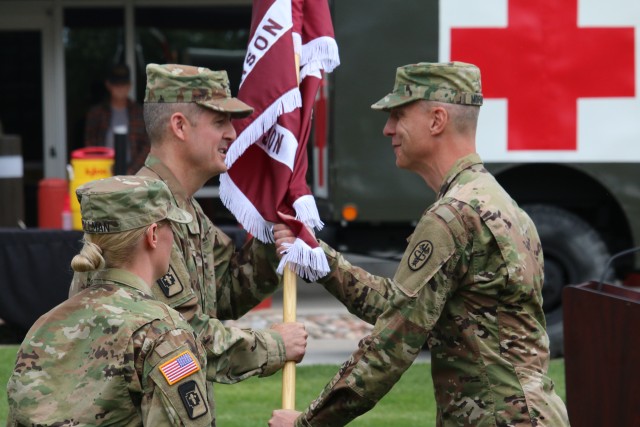 MEDDAC installs CSL-designated Troop Commander at change of command ceremony