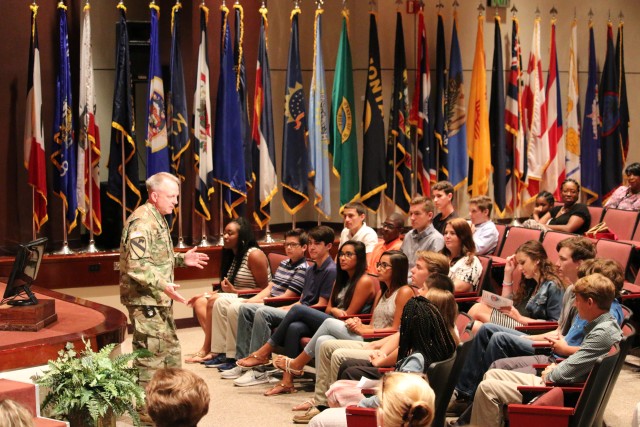 Commander Talks with Students