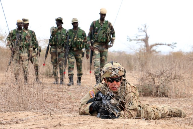 African Readiness Training squad live-fire training