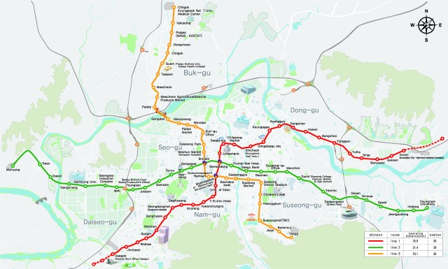 Daegu Metro Subway Map