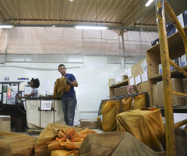 Unloading mail in Jordan