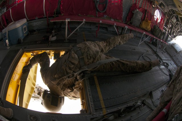 40th CAB practices night sling load movements at Camp Buehring, Kuwait