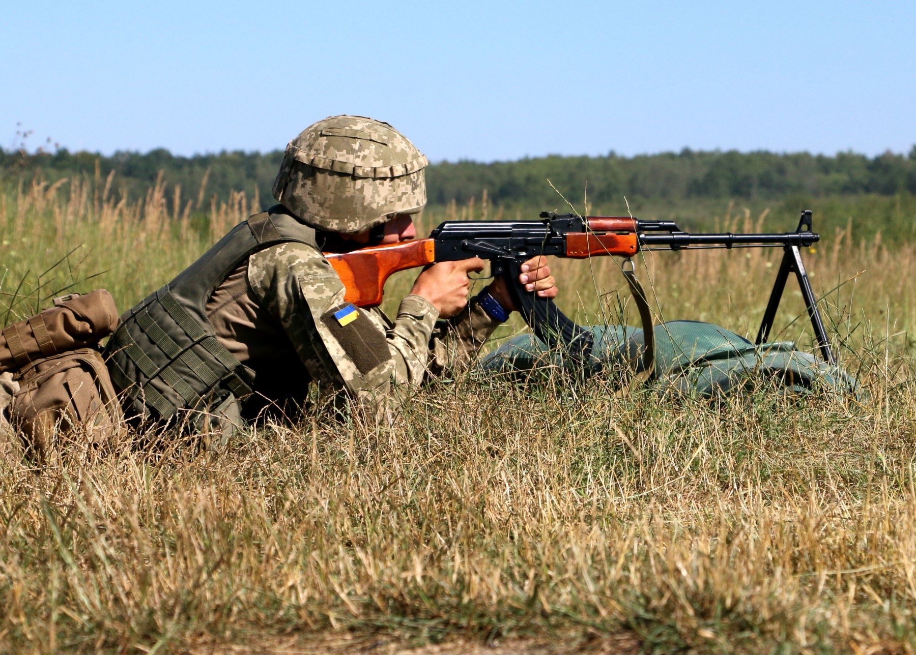 Ukrainian Army Tactical Morale Patch Experienced User Kalashnikov Machine Gun 
