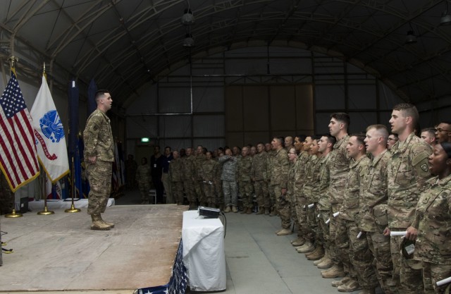 Army National Guard Command Sergeant Major visits deployed troops