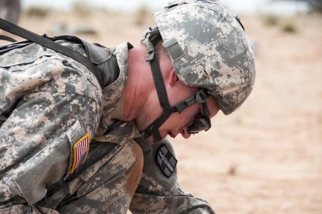 Soldiers tackle EFMB course