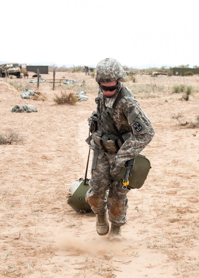 Soldiers tackle EFMB course