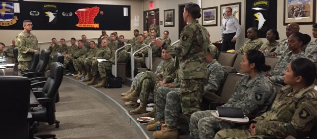 Fort Campbell personnel managers meet with HRC Commanding General