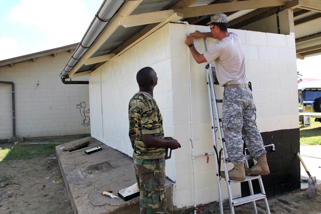 SD Guard, Suriname soldiers partner to renovate school