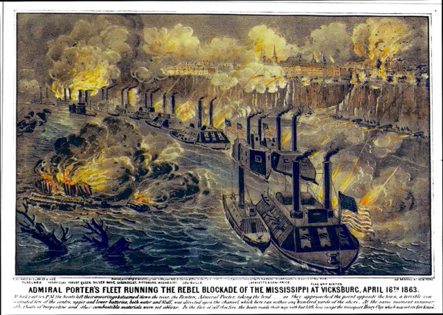 Union ironclads in action