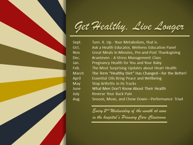 "Get Healthy, Live Longer" classes 