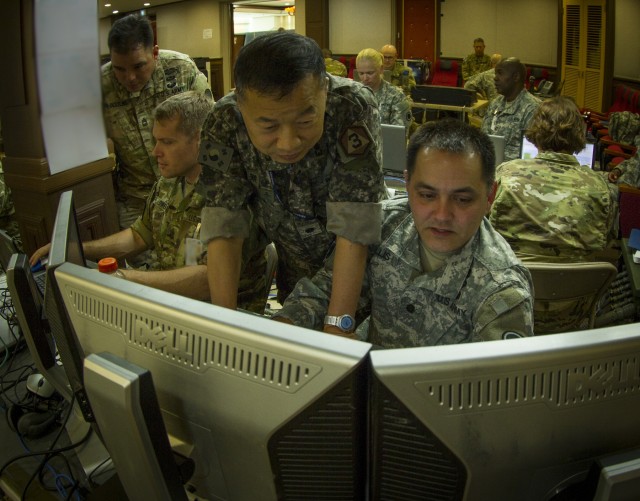 Korean and American officers working together