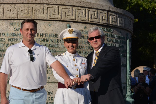 Blaney family displays their USMA class rings