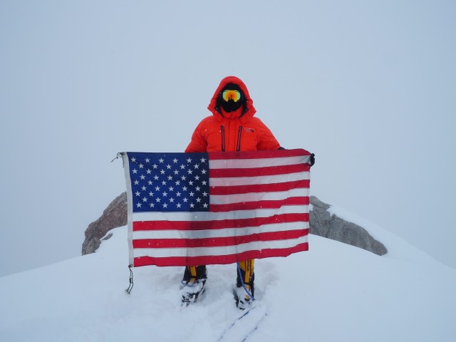 American flag on Denali