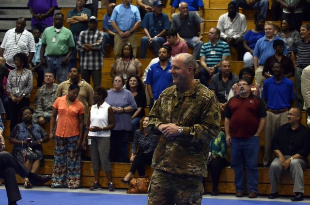 Maj. Gen. Johnson holds a civilian town hall