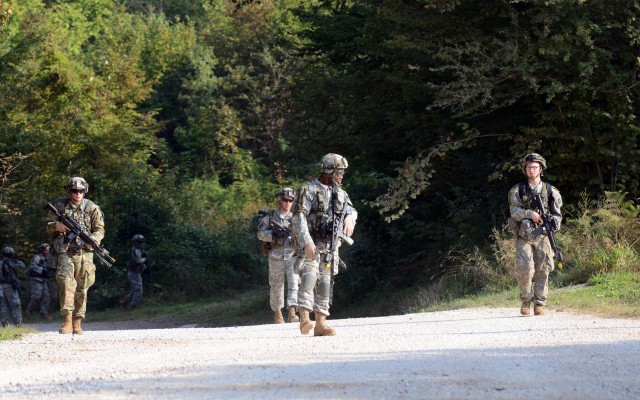Montenegro Armed Forces, U.S. Minnesota Army National Guard, conduct react to contact drills