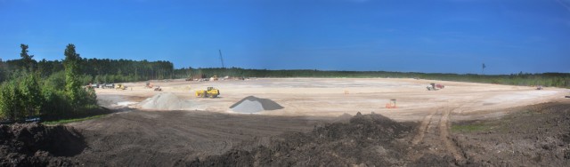Work continues on a raw water storage impoundment as part of the Savannah Harbor Expansion Project