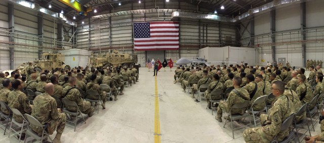 SECARMY during townhall at Bagram