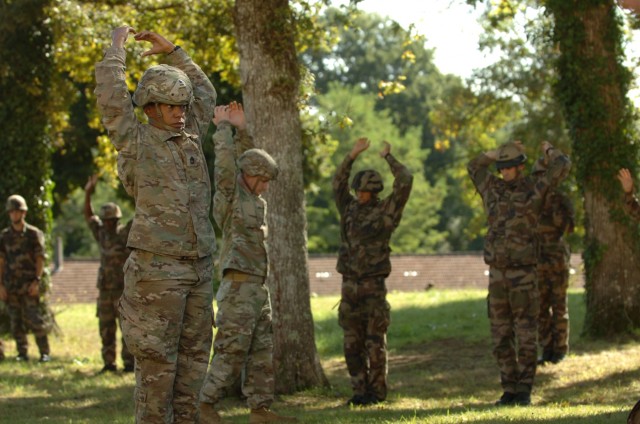 French Paratroopers participate in Sky Soldier airborne training