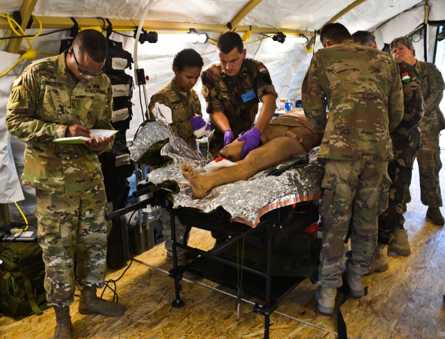 U.S. and Hungarian combat medics cross-train during Brave Warrior 16