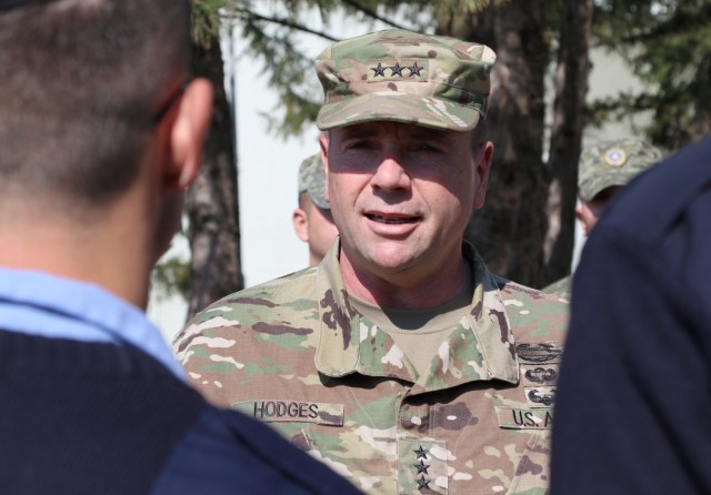 U.S. Army Europe Commander visits Kosovo Security Force, puts life in their hands