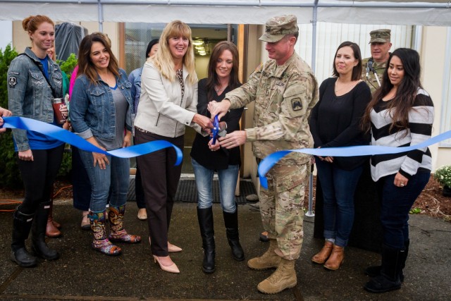 Cutting the ribbon