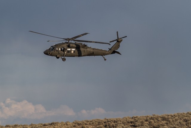 Black Hawk flies low